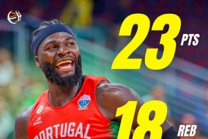 統(tǒng)治禁區(qū)！葡萄牙中鋒科塔15中11砍23分18板1助2斷4帽 正負值+21