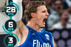 主場開門紅！馬爾卡寧15中7砍28分6板 當(dāng)選芬蘭vs瑞典最佳球員