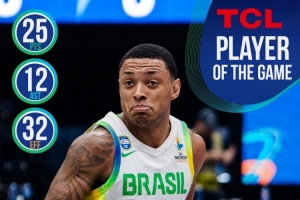 助隊挑落美國男籃！巴西后衛(wèi)亞戈-桑托斯25分12助 當(dāng)選全場最佳
