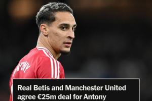 TA：安東尼轉(zhuǎn)會費(fèi)含300萬歐的潛在獎金，二轉(zhuǎn)為未來轉(zhuǎn)會利潤的50%