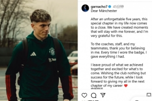 加納喬告別曼聯(lián)：感謝一直以來的信任，衷心祝愿曼聯(lián)未來一切順利