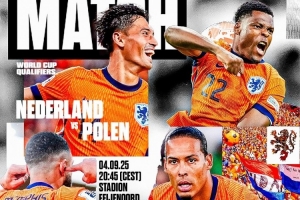 荷蘭隊(duì)發(fā)布世預(yù)賽海報(bào)：范迪克、賴因德斯、鄧弗里斯、德佩出鏡