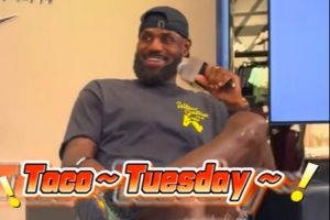 小學(xué)生問詹姆斯周二吃taco嗎？老詹喊出經(jīng)典口號gigigi 全場爆笑