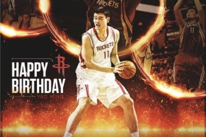 火箭官方祝姚明生日快樂！亞當(dāng)斯：我剛才還以為我們簽下他了??