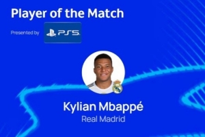 點(diǎn)射雙響！歐冠官方：法國(guó)前鋒姆巴佩當(dāng)選皇馬vs馬賽全場(chǎng)最佳