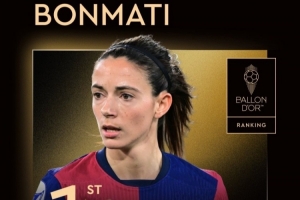 2025年女足金球獎(jiǎng)前十：邦馬蒂第一，卡爾登泰第二，魯索第三