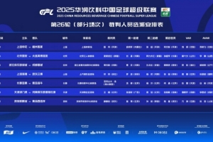 中超第26輪裁判：麥麥提江執(zhí)法國安vs英博，外籍裁判執(zhí)法保級大戰(zhàn)