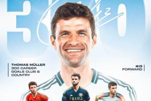 892場300球！穆勒點(diǎn)射破門收獲生涯第300球，加盟溫哥華5場5球