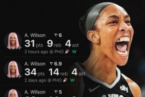 FMVP實至名歸！阿賈-威爾遜總決賽場均28.5分11.8板4助 G3獻(xiàn)絕殺