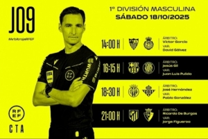 西甲第9輪部分裁判安排：赫蘇斯-吉爾執(zhí)法巴薩，布爾果斯主裁馬競