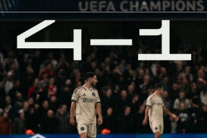 阿賈克斯隊史第2次在歐戰(zhàn)上半場丟4球，上次還是1958年2月