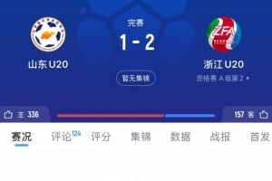 王鈺棟傳射助浙江2-1山東，將抽簽決定浙江和新疆之間的晉級(jí)球隊(duì)