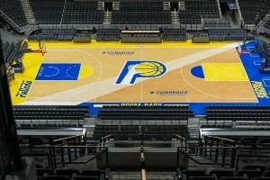 這顏值如何？步行者官方曬出了配套城市版球衣的城市版球場(chǎng)涂裝