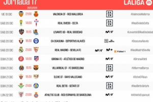 西甲第17輪賽程：12月21日4點(diǎn)皇馬vs塞維利亞 23:15黃潛vs巴薩