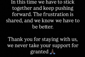 熱刺3連?。≈袌鏊_爾發(fā)文致歉：我們同樣感到沮喪，感謝球迷支持