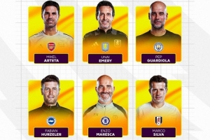 英超11月最佳主帥候選：阿爾特塔、瓜迪奧拉、馬雷斯卡在列