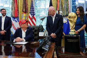 TA：特朗普將獲首屆國際足聯(lián)和平獎，并在世界杯抽簽儀式發(fā)表講話