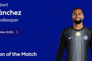 英超官方：羅伯特·桑切斯當選伯恩茅斯vs切爾西全場MVP