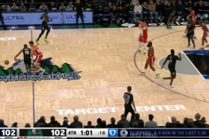 決戰(zhàn)到最后！哈登助攻祖巴茨籃下打成2+1 快船9-0追平森林狼