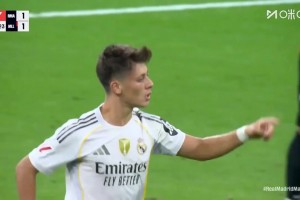 皇馬1-1扳平！居勒爾門前頭球破門！赫伊森頭球擺渡助攻！