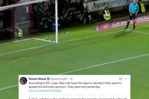 BBC記者：格林斯比違規(guī)派出球員，曼聯(lián)需在五天內(nèi)決定是否上訴