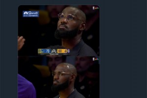 真會來事?。『舜蟊确致浜螅率縉BC官推曬詹姆斯照片調(diào)侃：決定3.0！