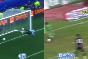 似曾相識?。“莺侠灸_后跟進(jìn)球神似C羅的