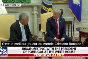 特朗普對(duì)葡萄牙總統(tǒng)說(shuō)：C羅和你競(jìng)選總統(tǒng)的話，你贏不了??