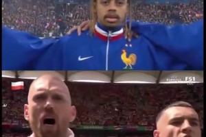 國(guó)外網(wǎng)友：法國(guó)隊(duì)和波蘭隊(duì)唱國(guó)歌，你注意到了什么？